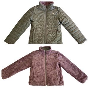 The North Face Gray/Lavender Reversible Winter Coat Size M